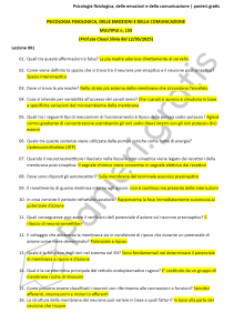 Paniere di Psicologia fisiologica, delle emozioni e della comunicazione - Multiple - Clausi