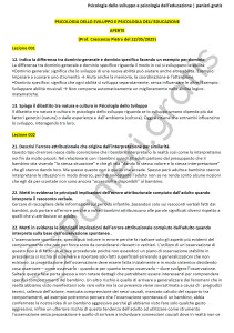 Paniere di Psicologia dello sviluppo e psicologia dell'educazione - Aperte - Crescenzo