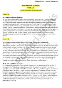 Paniere di Programmazione e controllo - Aperte - Crocco - Scienze dell'economia - eCampus