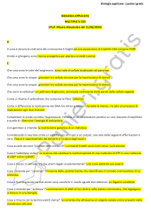 Paniere di Biologia applicata - Multiple - Micera - Scienze e tecniche psicologiche - eCampus