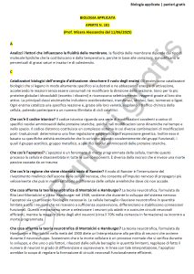 Paniere di Biologia applicata - Aperte - Micera - Scienze e tecniche psicologiche - eCampus