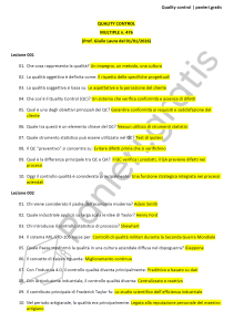 Paniere di Quality control - Multiple - Giulio - Ingegneria industriale - eCampus