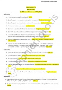 Paniere di Fisica applicata - Multiple - Scienze biologiche - eCampus
